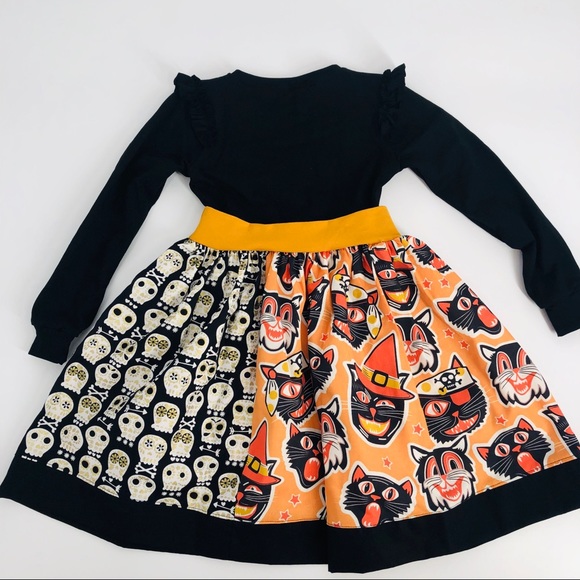 NEW KPea Original Spooky Cat Print Long Sleeve Dress Halloween Costume Party - Picture 6 of 10